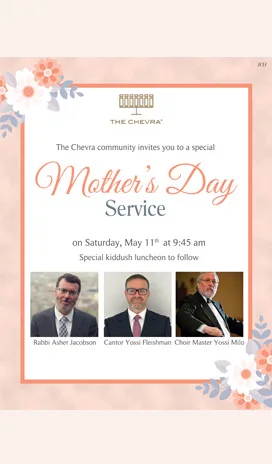 SPECIAL MOTHER'S DAY KIDDUSH SATURDAY