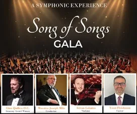 Poster: Song of Songs gala, a symphonic experience, with an orchestra and four performers