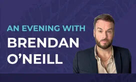 Banner: an evening with a guest speaker, on a purple background